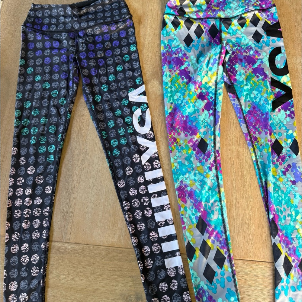 Victoria's Secret Black and Blue Leggings Athletic Stretch
